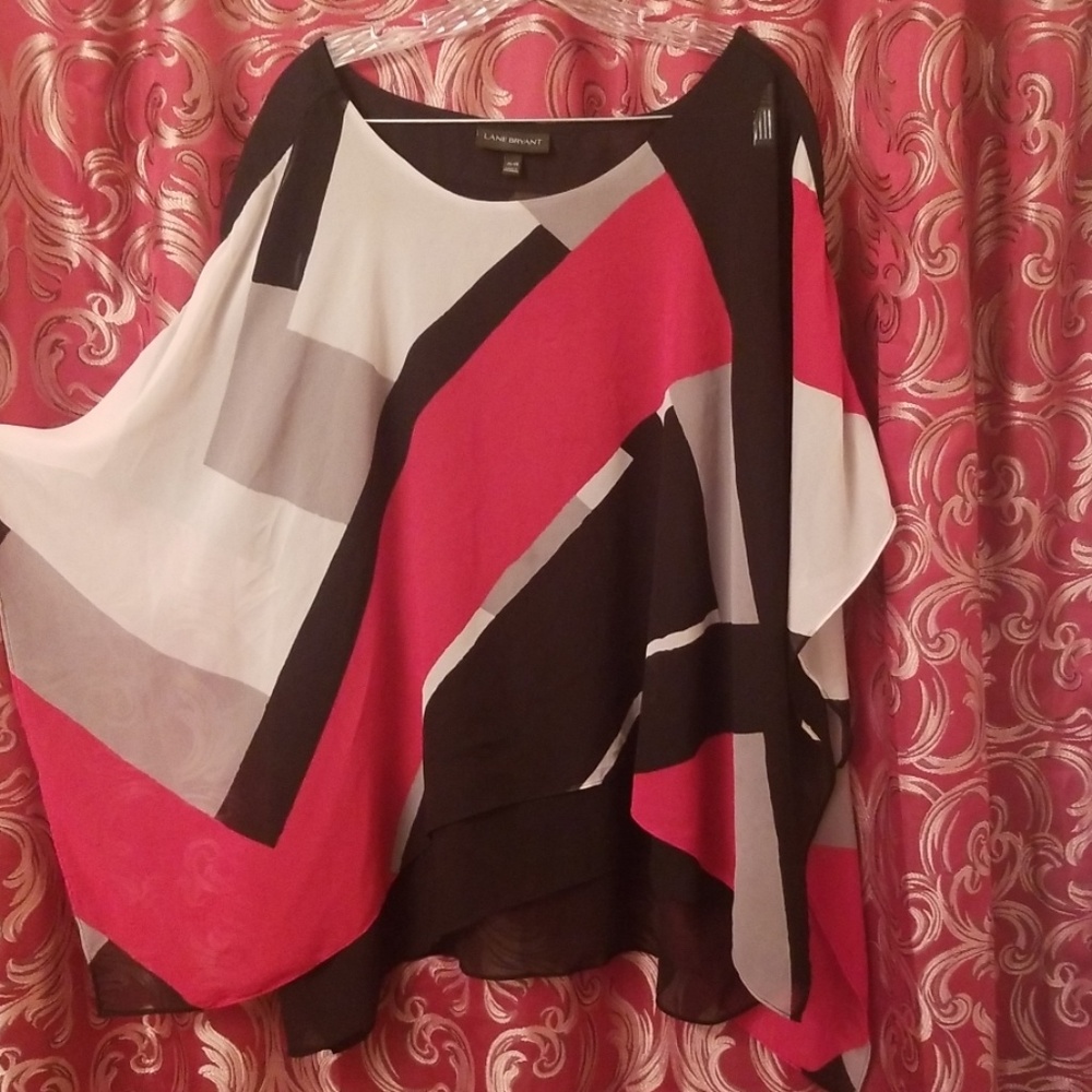Lane Bryant Sheer Geometric blouse
